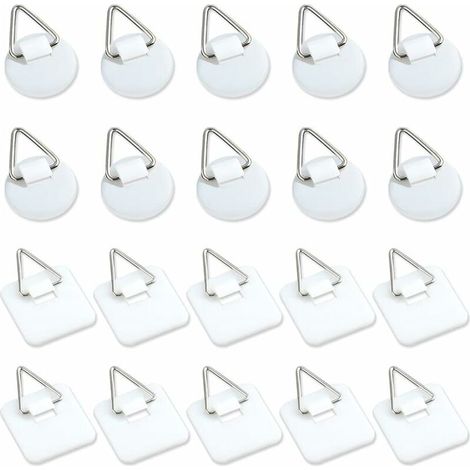 Confezione da 50 supporti adesivi invisibili, 2,5 cm, supporti adesivi verticali per targhe da parete, targhe per piatti, quadri, oggetti decorativi (bianchi)