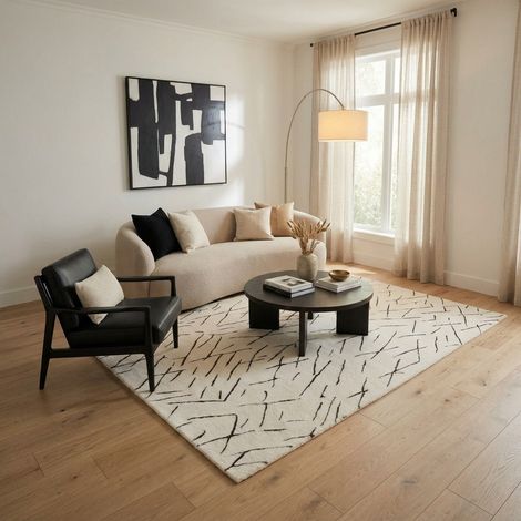 Tapis berbère Sara - Tapis en laine  - 250x200cm, Rectangular - 100% Laine vierge - Noué main - Blanc