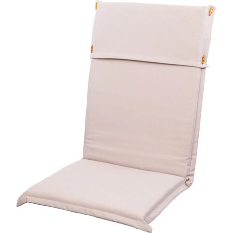 cuscino da esterno per sedia con schienale alto colore ecru, 47x43xh2.5 cm