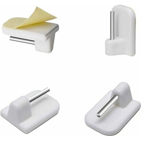 Salle de bain et WC Crochets Adhesifs Rideaux Tringle Rideau Accroche Rideau sans Percage Pour Support Rideau Crochet Adhesif Pour Salle 20 pcs