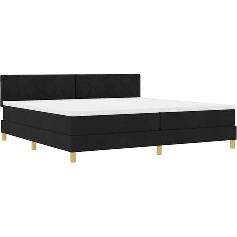 Maison Exclusive - Lit à ressort LED avec bandes LED Noir 200 x 200 cm tissu