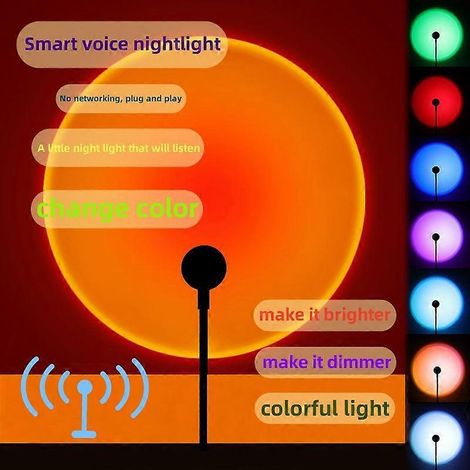 180° Rotating Sunset Projector Lamp, LED Night Light, USB Port (1/5)