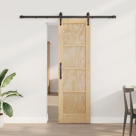 vidaXL Sliding Door ORKDAL Natural and Black 61 x 198.5 cm