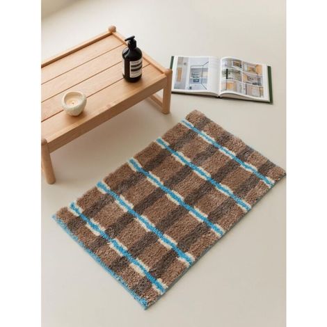 Checkered rug (brown), non-slip, TPR non-slip underside, 4060cm (1/5)