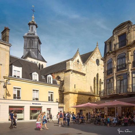 Tableau sur toile Église Saint-Jacques de Reims 65x65 cm - Impression sur Toile Murale Décorative - Image imprimée en HD sur Toile - Toile sur Châssis en Bois FSC - Fabriqué en France (1/4)