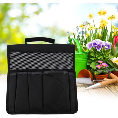 Faltbare, tragbare Gartenkniebank mit Knietasche und Werkzeugaufbewahrungstasche (Schwarz) (1/4)