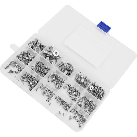 Assortiment de 320 vis à tête plate hexagonale creuse M2-M6 en acier inoxydable SS304 (1/5)