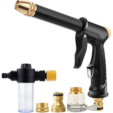 Jet nozzle for high-pressure cleaning wand with 3 adjustable nozzles, multi-purpose sprayer for car, yard, garden, and outdoor cleaning