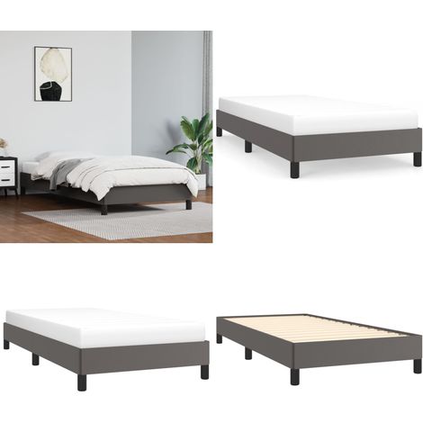 Bettgestell Grau 80x200 cm Kunstleder - Bettesrahmen - Schlafzimmermöbel - Kunstledersofa - Doppelbett - Einzelbett - Home & Living (1/5)