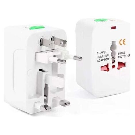 Universal travel adapter – Compatible with 100V-240V – 2 USB ports for simultaneous charging – Built-in fuse protection (1/5)