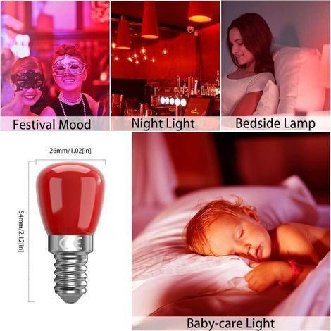 4er-Pack rote E14-LED-Lampen (3 W) – entspricht 25 W – ideal für stimmungsvolle Beleuchtung, Halloween und Weihnachten – Energieklasse F (1/3)