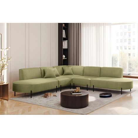 Ecksofa Designersofa VALENCIA Stoff Scala Kiwi Universal (1/2)