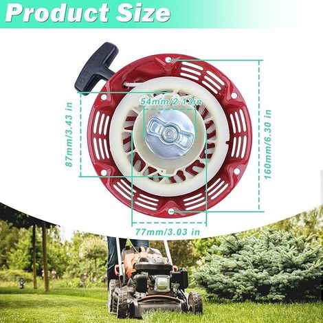 Seilzugstarter-Set für Honda GX120, GX160, GX140, GX200 (5,5 PS, 6,5 PS), bestehend aus Seilzugstarter, Startbecher, Griffen, Seilzug und Schrauben. 12-in-1-Motorstarter-Zubehör (1/5)