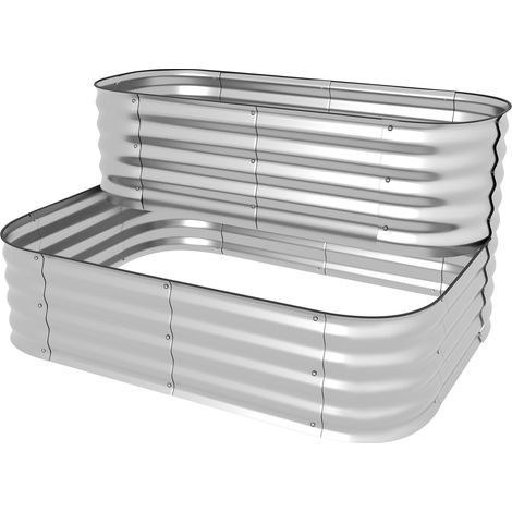 Blumenregal Pflanzenregal Garten Balkon Silber 118X45X30Cm