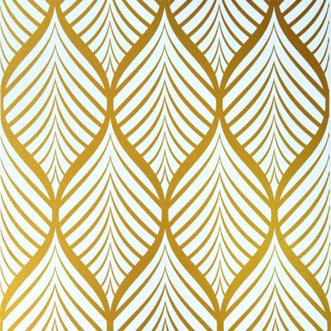 Pr Ersandy – Papier peint géométrique jaune et blanc – Minimaliste moderne – Film vinyle autocollant imperméable – Dimensions 44,5x600cm pour salle de bain et salon (1/5)
