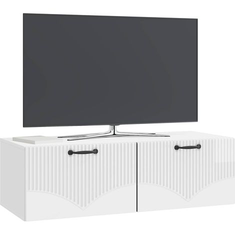 Maison Exclusive - Wandmontierter TV-Schrank Hochglanz Weiß 98 x