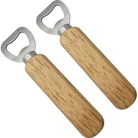Ouvre-bouteille, 2 ouvre-bouteilles à manches en bois, ouvre-bouteille pour vin, bière, soda (1/5)