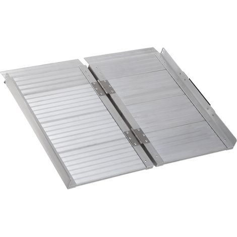 Klappbare, rutschfeste Rollstuhlrampe aus Aluminium mit erhöhten Kanten, max. Belastung 270 kg, 61 x 74 cm