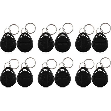Badge RFID 125kHz (ID) avec bobine optimisée, puce TK4100 / EM4100, boîtier ABS résistant à l’eau, UID en lecture seule, pour systèmes de contrôle d’accès 125kHz (100 Pcs, Noir) (1/5)