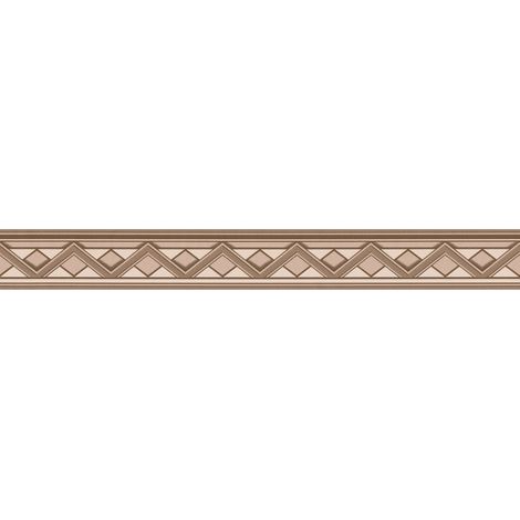 Frise papier peint tendance à motif géométrique Frise tapisserie couleur marron et biege Frise murale moderne pour chambre