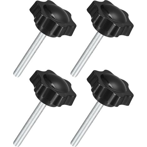 4Pcs Boutons en Étoile M6 x 45mm, Bouton de Serrage Hexagonal en Plastique à Visser à la Main pour le Remplacement du Pied de Parasol (1/5)