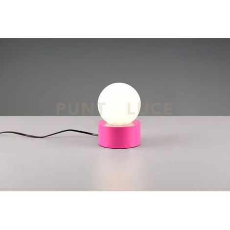 COUNTESS LAMPADA DA TAVOLO BASE IN METALLO ROSA CON VETRO BIANCO ACCENSIONE TOUCH H. 17CM  1 LUCE ATTACCO E14