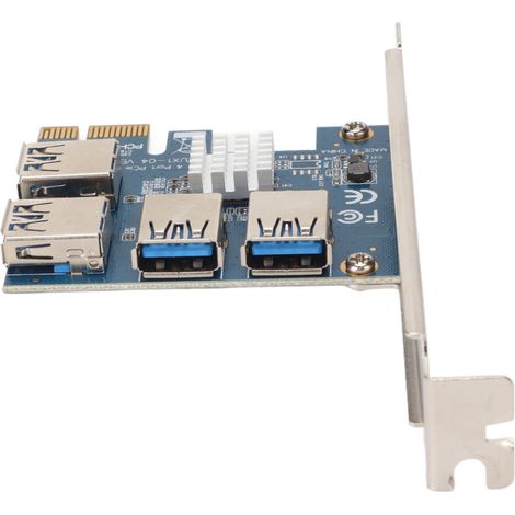 Tarjeta adaptadora de transferencia de datos rápida, estable y fiable para la minería de Bitcoin, con diseño de alimentación directa, tarjeta adaptadora multiplicadora de frecuencia PCI Express, segur (1/4)