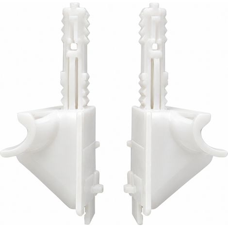 Lot de 2 Tulipes de Guidage pour Volet Roulant - Embouts de Coulisse Gauche et Droite - Guides d'Entrée de Tablier - Pièces Détachées pour Réparation Volet Roulant - Plastique Blanc - (1/4)