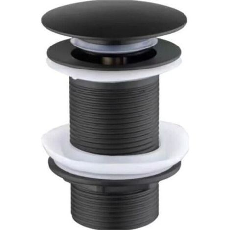 Desagüe negro para ducha y lavabo sin rebosadero, desagüe emergente universal negro para ducha y lavabo, tapón de desagüe sin rebosadero, desagüe emergente automático para lavabos (1/4)