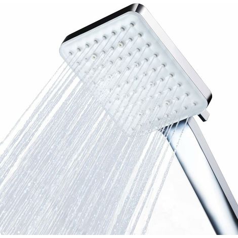 Pommeau de Douche, Pommeau Douche Haute Pression Carré Pomme de Douche Puissante de Remplacement Réglable Universelle, 6 Modes, Chromés (1/4)