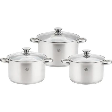 Set de 3 cacerolas Divinox con tapa 16/18/20 cm