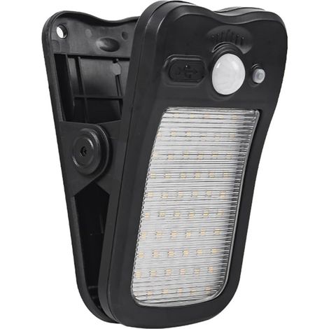 Lampes solaires pour extérieur,Lampes solaires à clip-on avec détecteur de mouvement 60 LEDs 3 modes, systèmes solaires & USB double charge Lampe solaire étanche pour jardin (1/5)