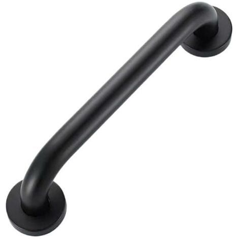 Maniglia per vasca da bagno in acciaio inossidabile per WC, per anziani/disabili/bambini/incinte, 50 cm (nero) (1/4)