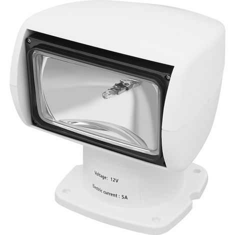 Projecteur de recherche télécommandé, projecteur de bateau avec étanchéité IP65, télécommande rotative à 320 °, pour les yachts de nuit, les patrouilles de mer et autres opérations d'eau (1/5)