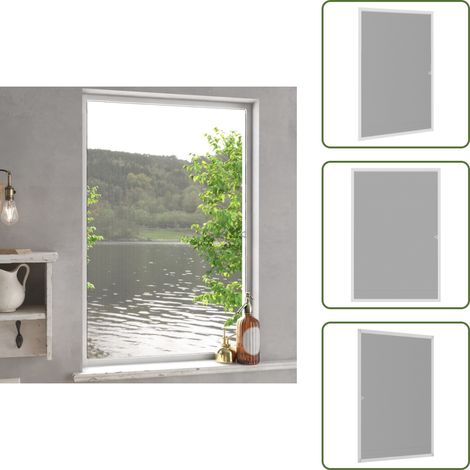 The Living Store Moustiquaire pour fenêtres Blanc 80x120 cm - Moustiquaire Fenêtre - Protection Insecte - Filet Anti-mouche - Moustiquaire Blanche - Moustiquaire Adaptable