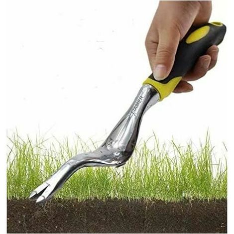 Gartenwerkzeug-Set für die Gartenarbeit im Freien, Blumenmuster, zum Entfernen von Unkraut, 11,8 x 0,8 Zoll, Gelb (1/4)