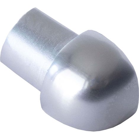 Dalsys Außeneck für Fliesenschiene Aluminium (eloxiert) Viertelkreisprofil, Fliesenprofil - 8mm, 1 Stück Chrom glänzend