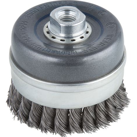 wolfcraft - Brosse Métallique pour Meuleuse - Filetage M14 - Diamètre 90 mm - réf. 2150000