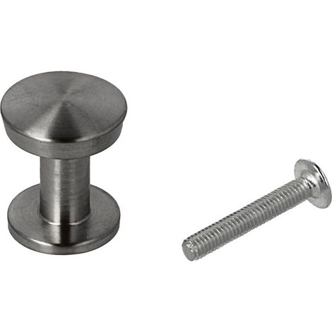 Möbelknopf Schubladenknopf Schrankknopf Milwaukee Edelstahl matt gebürstet ø 20mm (1/4)