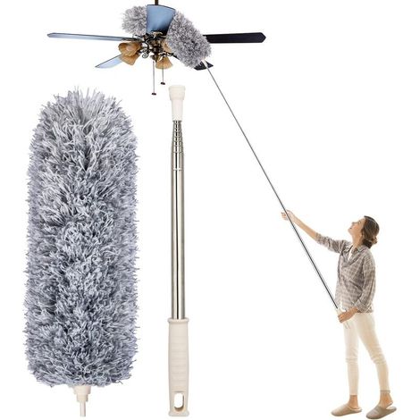 Plumeau Poussière, Plumeau Microfibre, Plumeau Extensible de 30 à 100 "pour Nettoyer Les Ventilateurs de Plafond, Les Stores, Les plinthes (1/5)