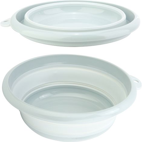 Bassine de lavage pliable en plastique pour le camping et les voyages (bleue) (1/5)