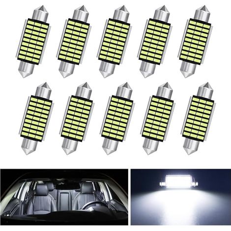 ampoule led intérieure voiture 36 mm 12 v 360 lm 6000 k 10 pièces plug-and-play (1/5)