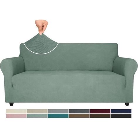 Housse Canapé 2 Places - Universelle - Extensible - Vert - Protection Chien (1/3)