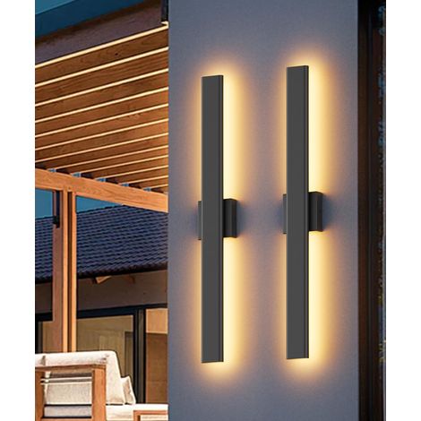 Outdoor LED wall light, tricolour with dimming, modern style (dimmer not included), set of 2. (1/5)