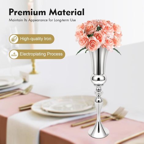 74cm große Luxusvase Eisen Elegante Hochzeitszentrum Mehrzweckvase für Heimdekoration