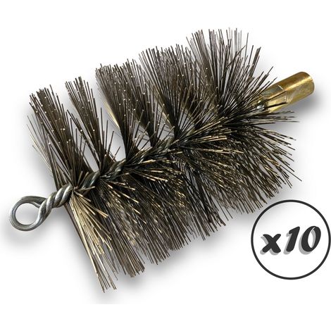 Lot de 10 Brosses à tube PRO INOX Ø 90 mm Raccord M12175 femelle Ame en acier torsadé Nettoyage brossage tube et canalisation Kibros 41SCI90x10 (1/5)