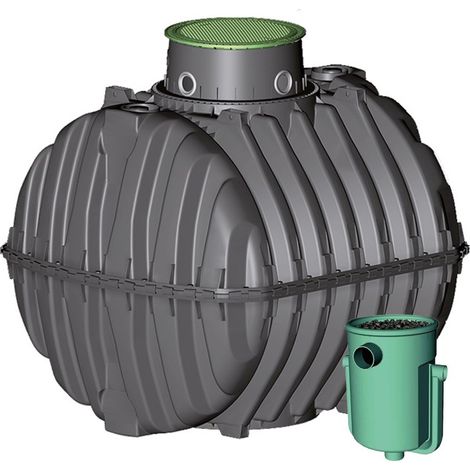Fossa settica con filtro 3750 litri, da 9 a 12 abitanti, certificato CE. Serbatoio Carat, Micro dome e filtro Anaerobix 60 L