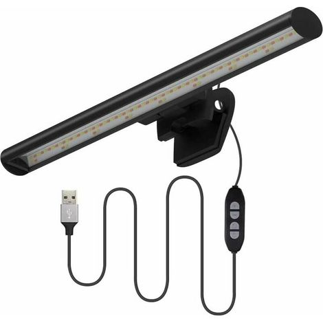 [NEVER USED] LED USB Screen Light Portable Computer 10 Brightness 3 Dimmable Light Avoid Glare, Adjustable E-Reading/Office Work Lamp Remote Control, Professional Screen Lighting Bar