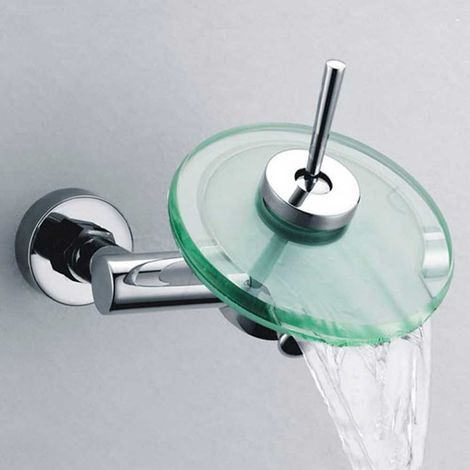 Mitigeur Bain Douche Chromé avec coupole en verre cascade (1/4)
