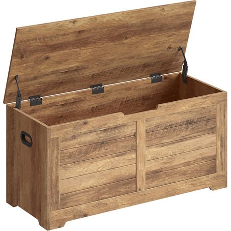 Coffre de rangement intérieur banc à chaussures pouf banquette rangement pour jouet enfant avec charnières de sécurité style moderne 100 x 40 x 46 cm blanc mat (1/5)